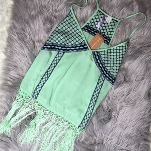 Alya Boho Fringe Top - S - NWT